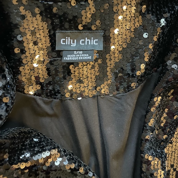 City Chic Sequin Seduction Black Blazer - Worn Once! - Picture 4 of 6
